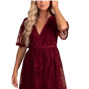 ⭐️Bella Ella Boutique Gray Lace Light My Fire Dress Sz XL